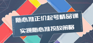随心推投放技巧：随心推正价起号精品课，实操随心推投放策略-汇创资源网-一个提供最全的虚拟资源网站