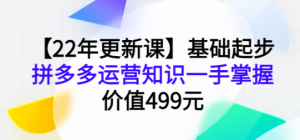 拼多多运营基础起步课程，手把手教你做拼多多电商-汇创资源网-一个提供最全的虚拟资源网站