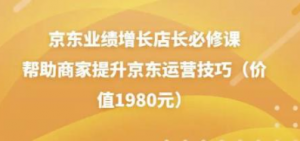 京东业绩增长店长必修课：帮助商家提升京东运营技巧-汇创资源网-一个提供最全的虚拟资源网站