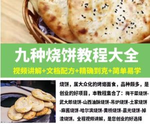 烧饼技术教程-烧饼技术配方教程大全梅干菜武大郎掉渣饼摆摊创业-汇创资源网-一个提供最全的虚拟资源网站
