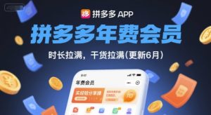 拼多多年费会员,实经验分享操,时长拉满,干货拉满(更新26年1月)-汇创资源网-一个提供最全的虚拟资源网站