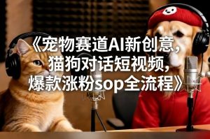 宠物赛道AI新创意，猫狗对话短视频，爆款涨粉sop全流程-汇创资源网-一个提供最全的虚拟资源网站