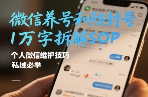 微信养号和防封号1万字拆解SOP 个人微信维护技巧 私域必学【文档-汇创资源网-一个提供最全的虚拟资源网站