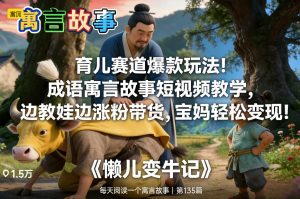 育儿赛道爆款玩法 成语寓言故事短视频教学 边教娃边涨粉带货-汇创资源网-一个提供最全的虚拟资源网站