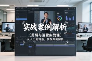 剪辑与运营实战课，从入门到精通，实战案例解析（更新2026）-汇创资源网-一个提供最全的虚拟资源网站