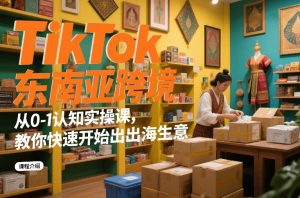 TikTok东南亚跨境从0-1认知实操课，教你快速开始出海生意-汇创资源网-一个提供最全的虚拟资源网站