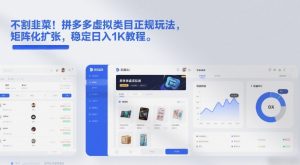 不割韭菜 拼多多虚拟类目正规玩法 矩阵扩张 稳定日入1K教程 揭秘-汇创资源网-一个提供最全的虚拟资源网站
