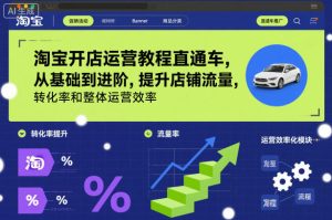 淘宝开店运营教程直通车 基础进阶 提升店铺流量 转化整体运营效率-汇创资源网-一个提供最全的虚拟资源网站