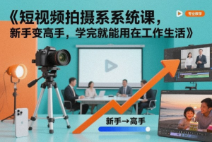 短视频拍摄系统课，新手变高手，学完就能用在工作生活-汇创资源网-一个提供最全的虚拟资源网站
