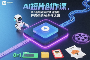 AI短片创作课，从0基础到实战项目落地，开启你的AI创作之路-汇创资源网-一个提供最全的虚拟资源网站