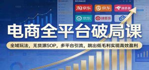 电商全平台破局全域玩法无货源SOP多平台引流跳出低毛利高效盈利-汇创资源网-一个提供最全的虚拟资源网站