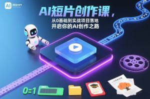 AI短片创作课 从0基础到实战项目落地 开启你的AI创作之路（更新）-汇创资源网-一个提供最全的虚拟资源网站