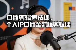 口播剪辑速成课，个人IP口播全流程剪辑课-汇创资源网-一个提供最全的虚拟资源网站