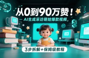 从0到90万赞：AI生成采访萌娃爆款视频，3步拆解+保姆级教程-汇创资源网-一个提供最全的虚拟资源网站