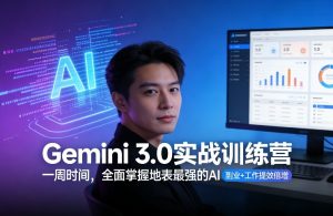 Gemini 3.0实战 一周时间 全面掌握地表最强AI 副业+工作提效倍增-汇创资源网-一个提供最全的虚拟资源网站