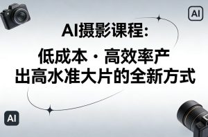 AI摄影课程，低成本高效率产出高水准大片的全新方式-汇创资源网-一个提供最全的虚拟资源网站
