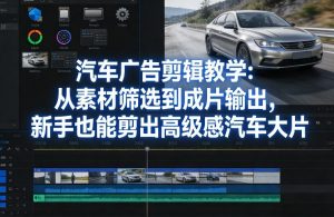 汽车广告剪辑教学 素材筛选到成片输出 新手也能剪高级感汽车大片-汇创资源网-一个提供最全的虚拟资源网站