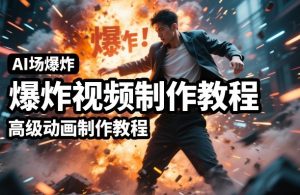 AI场景爆炸视频制作教程，利用人物实拍视频制作出高级的动画特效-汇创资源网-一个提供最全的虚拟资源网站