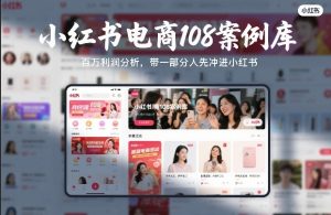小红书电商108案例库 百W利润分析 带一部分人先冲进小红书-汇创资源网-一个提供最全的虚拟资源网站