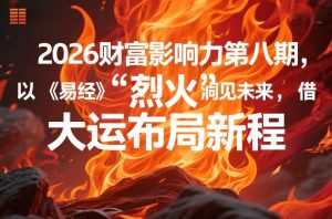 2026财富影响力第八期 《易经》智慧洞见未来 借离火大运布局新程-汇创资源网-一个提供最全的虚拟资源网站