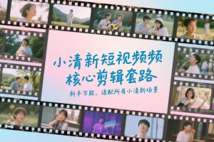 小清新短视频核心剪辑套路，新手万能，适配所有小清新场景-汇创资源网-一个提供最全的虚拟资源网站