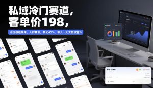 私域冷门 客单价198 引流模板简单 人群精准 转化45% 一天大概1k - 汇创资源网-一个提供最全的虚拟资源网站|汇创资源网-一个提供最全的虚拟资源网站
