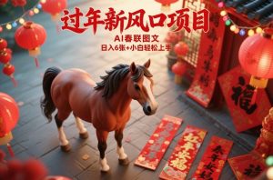 过年新风口项目,用ai春联图文,日入6张+小白轻松上手【揭秘】-汇创资源网-一个提供最全的虚拟资源网站