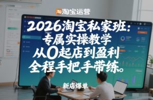 26淘宝私家班 专属实操教学 从0起店到盈利 全程手把手带练（更新|汇创资源网-一个提供最全的虚拟资源网站