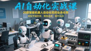 AI自动化实战 智能机器人自动化业务任务 节省时间、成本 提升利润-汇创资源网-一个提供最全的虚拟资源网站