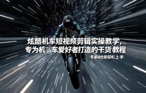 炫酷机车短视频剪辑实操教学 专为机车爱好者打造的干货教程-汇创资源网-一个提供最全的虚拟资源网站