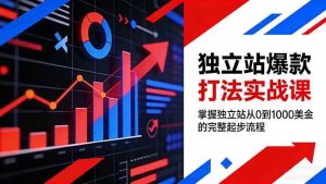 独立站爆款打法实战课，掌握独立站从0到1000美金的完整起步流程-汇创资源网-一个提供最全的虚拟资源网站