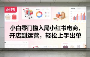 小白零门槛入局小红书电商，开店到运营，轻松上手出单|汇创资源网-一个提供最全的虚拟资源网站