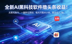 全新AI黑科技软件撸头条收益 无需写指令一键秒过原创稳定日入3张 - 汇创资源网-一个提供最全的虚拟资源网站|汇创资源网-一个提供最全的虚拟资源网站