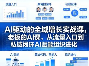 AI驱动的全域增长实战课 老板的AI课 流量入口 私域闭环AI赋能组织-汇创资源网-一个提供最全的虚拟资源网站