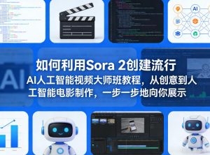 Sora 2创建流行AI人工智能视频大师班教程 创意到人工智能电影制作 - 汇创资源网-一个提供最全的虚拟资源网站|汇创资源网-一个提供最全的虚拟资源网站