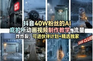 抖音AI庇护所动画视频制作教学 流量炸裂 可进伙伴计划+精选独家 - 汇创资源网-一个提供最全的虚拟资源网站|汇创资源网-一个提供最全的虚拟资源网站