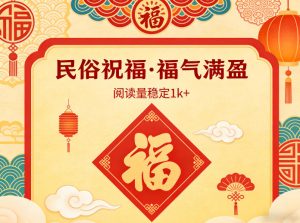 公众号流量主之民俗祝福赛道，选题不愁，结构固定，阅读稳定1w+-汇创资源网-一个提供最全的虚拟资源网站
