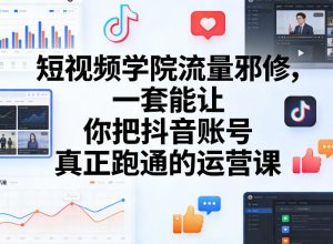 短视频学院流量邪修，一套能让你把抖音账号真正跑通的运营课-汇创资源网-一个提供最全的虚拟资源网站