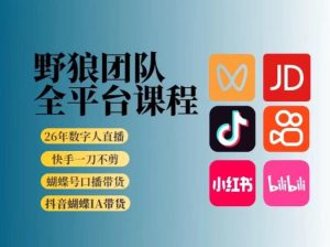 野狼团队26新版全平台短视频带货教学 打开流量突破口 开始Ai带货 - 汇创资源网-一个提供最全的虚拟资源网站|汇创资源网-一个提供最全的虚拟资源网站