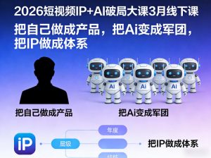 26短视频IP+AI破局大课线下课 把自己变产品 把Ai变军团 IP变体系-汇创资源网-一个提供最全的虚拟资源网站