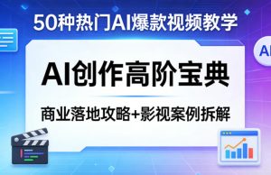 50种热门AI爆款视频课 AI创作高阶宝典 商业落地攻略 影视案例拆解-汇创资源网-一个提供最全的虚拟资源网站