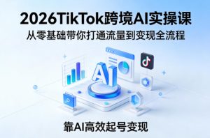 26TikTok跨境AI实操 零基础带你打通流量到变现全流程 AI高效变现-汇创资源网-一个提供最全的虚拟资源网站
