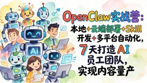 OpenClaw实战营-更新 本地+云端部署+Skill开发+多平台自动化-汇创资源网-一个提供最全的虚拟资源网站
