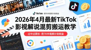 最新TikTok影视解说混剪搬运教学 过中过原创 撸TK中视频计划收益-汇创资源网-一个提供最全的虚拟资源网站