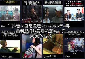 抖音卡日常搬运术 2026年4月最新影视账号爆款涨粉 卖5000的技术-汇创资源网-一个提供最全的虚拟资源网站