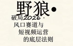 野狼团队多平台实操运营课 覆盖AI口播 服装 好物 漫剪等热门玩法 - 汇创资源网-一个提供最全的虚拟资源网站|汇创资源网-一个提供最全的虚拟资源网站