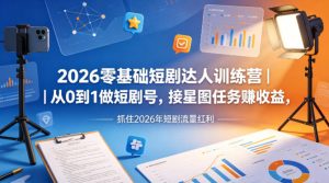 26零基础短剧达人训练营 从0到1做短剧号 接星图任务賺收益 - 汇创资源网-一个提供最全的虚拟资源网站|汇创资源网-一个提供最全的虚拟资源网站