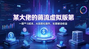 某大佬的薅流虚拟版第一期丨0成本，AI流程化操作，长期被动收益-汇创资源网-一个提供最全的虚拟资源网站