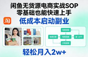 闲鱼无货源电商实战SOP 零基础也能快速上手 低成本副业 月入2w+-汇创资源网-一个提供最全的虚拟资源网站