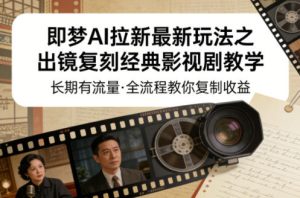 即梦AI拉新最新玩法之出镜复刻经典影视剧教学 长期有流 全流程教-汇创资源网-一个提供最全的虚拟资源网站
